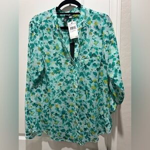 KUT from the Kloth Green Abstract Print Blouse | XL | Nordstrom